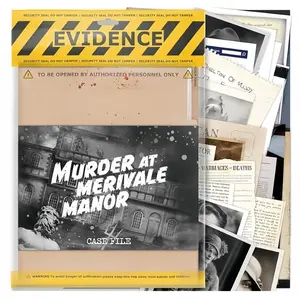 Detective Mystery Puzzle Game, Cold Case File Investigation, Detective Clues Evidence, Solve Crimes, Perfect for Personal, Date Night, Party Group, Family Board Games