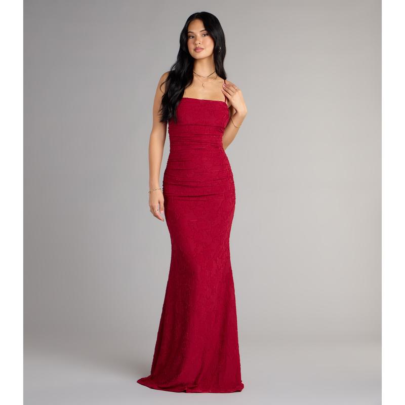 Alba Cowl Neck Mermaid Floral Formal Dress