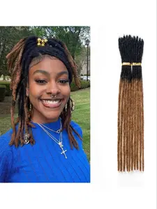 T1B30 Color Human Hair 0.6cm Width 4-16inch 10 Strands Full Handmade Dreadlock Extensions, DIY Customizable Colors & Styles, Ideal for Everyday Wear