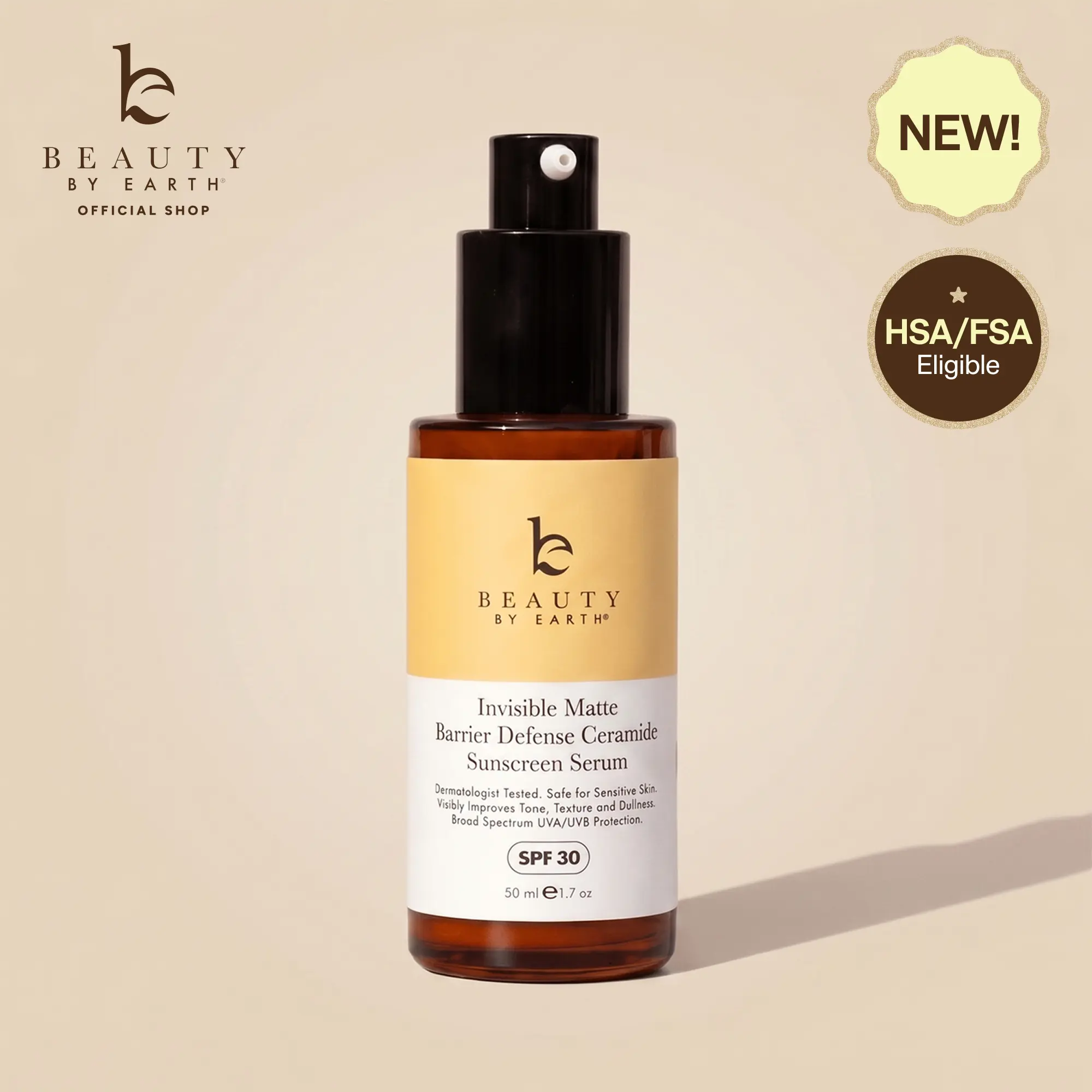 Beauty by Earth Invisible Matte Barrier Defense Ceramide Sunscreen Serum Face Serum (SPF 30) sunscreen