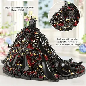 New Elegant Dreamy Style Swan Wedding Dress Building Blocks Set, Creative Home Decor Collectible, Holiday Gift for Girls