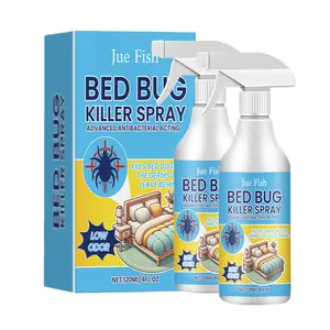 Jue Fish Bed Bug Killer Spray with Tea Tree & Eucalyptus Oils Kills on Contact & Eggs Plant-Based No-Rinse Safe for Kids & Pets Also for Fleas Mites Flies & Mosquitoes