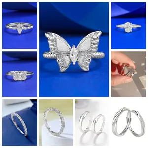 Clearance Sale Short-in-Size Silver Tiny Rings fashion jewelry accessory woman girl promise ring-99