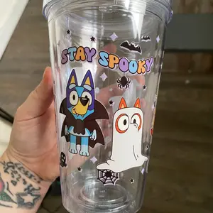 16oz Bluey plastic tumbler