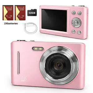 Portable Digital Camera for Video Shooting, 32GB Card + Dual Batteries, 16x Zoom, Anti-Shake, 2.8 Inch HD Screen, Ideal for Family & Travel