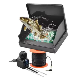 Portable Fish Depth Finder 1080P, 4.3 Inch LCD Night Vision Fishing Camera, Handheld Underwater Viewing Device