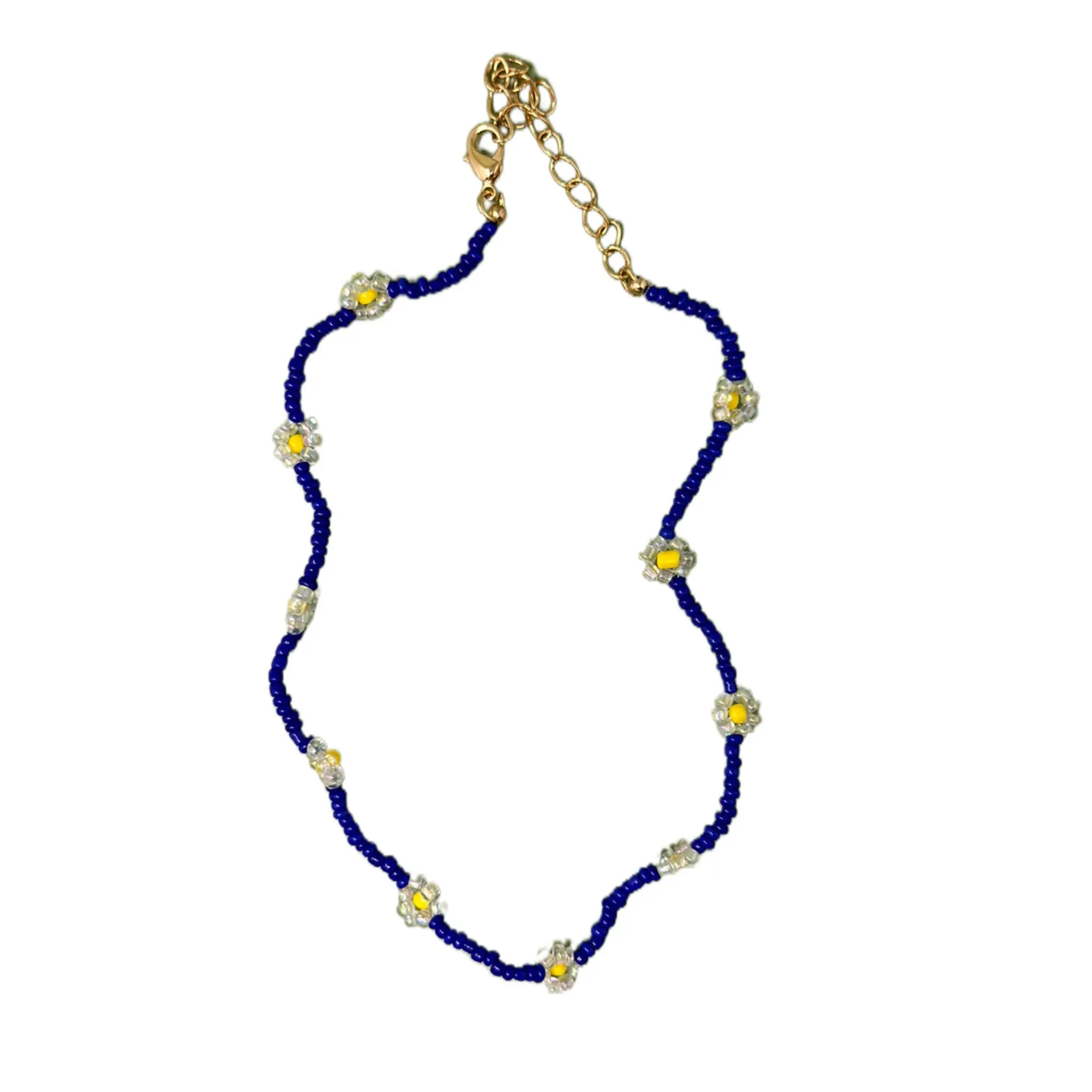Dainty Beaded Daisy Choker – Festival & Layering Necklace