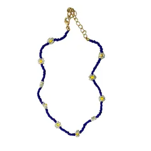 Dainty Beaded Daisy Choker – Festival & Layering Necklace
