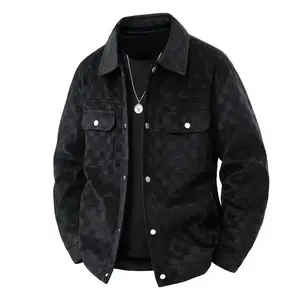 Men's Casual Plaid Lapel Jacket - Stylish Multi-Pocket Coat, Comfortable Fit for Daily Commute & Spring/Autumn Outdoor Activities, Skin-Friendly Material Long Sleeve FashionGift