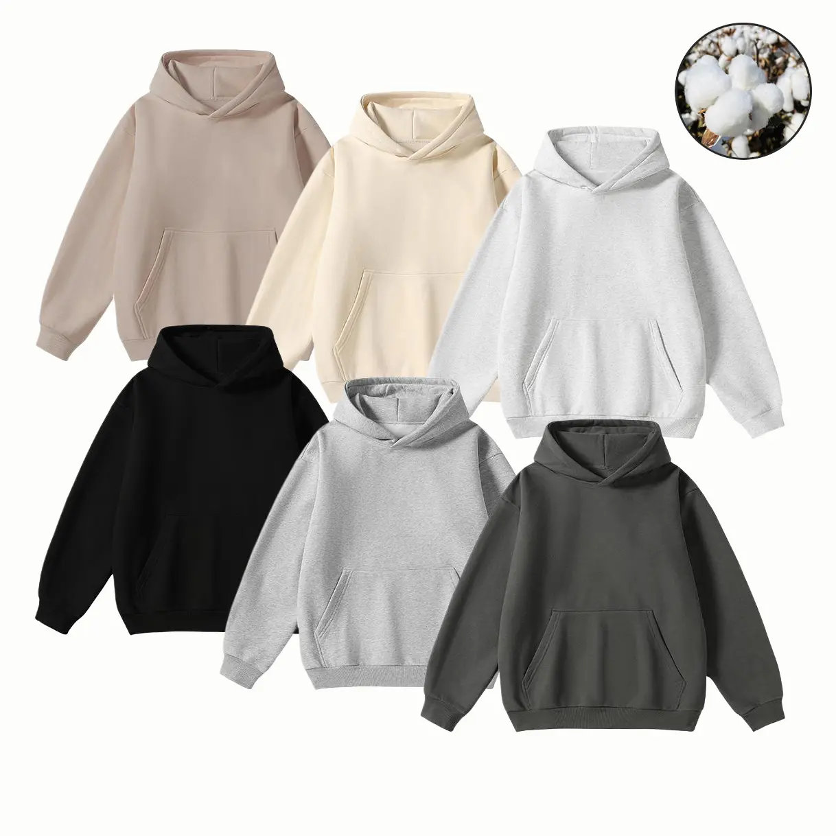 Hooded Sweatshirt Vintage-Washed Hoodie Streetwear Unisex Hooded Jacket Men's Soft Casual Fashion Top Solid Color Long Sleeve 50%Cotton50%Polyester