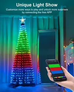 Smart Christmas Tree Lights Remote & APP Control RGB Color-Changing 400 LEDs 6FT 11 Modes Timer Music Sync for Holiday Party Decorations