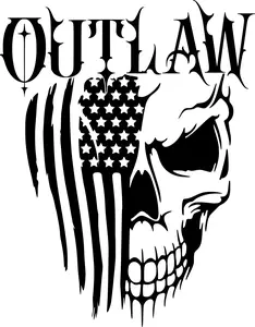 Outlaw Skull flag Decal