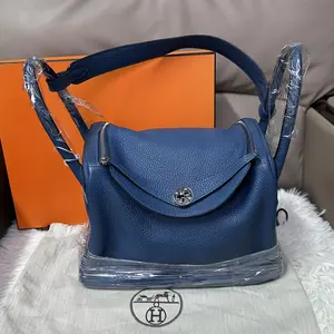 Pre-owned France Crossbody Bags Hermes Lindy 30 Silver Buckle Agate Blue (SZ 07496 )