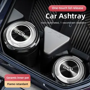 Car ashtray with lid ceramic lining flame retardant car ashtray For Chery 06 Omodas Fulwin T9 A8 T8 T10 T6 A9 E05 Arrizo 8 5 Tiggo 8 9 7 5 5X 3X Amulet Eastar QQ E5 E3 A5 A3 A1