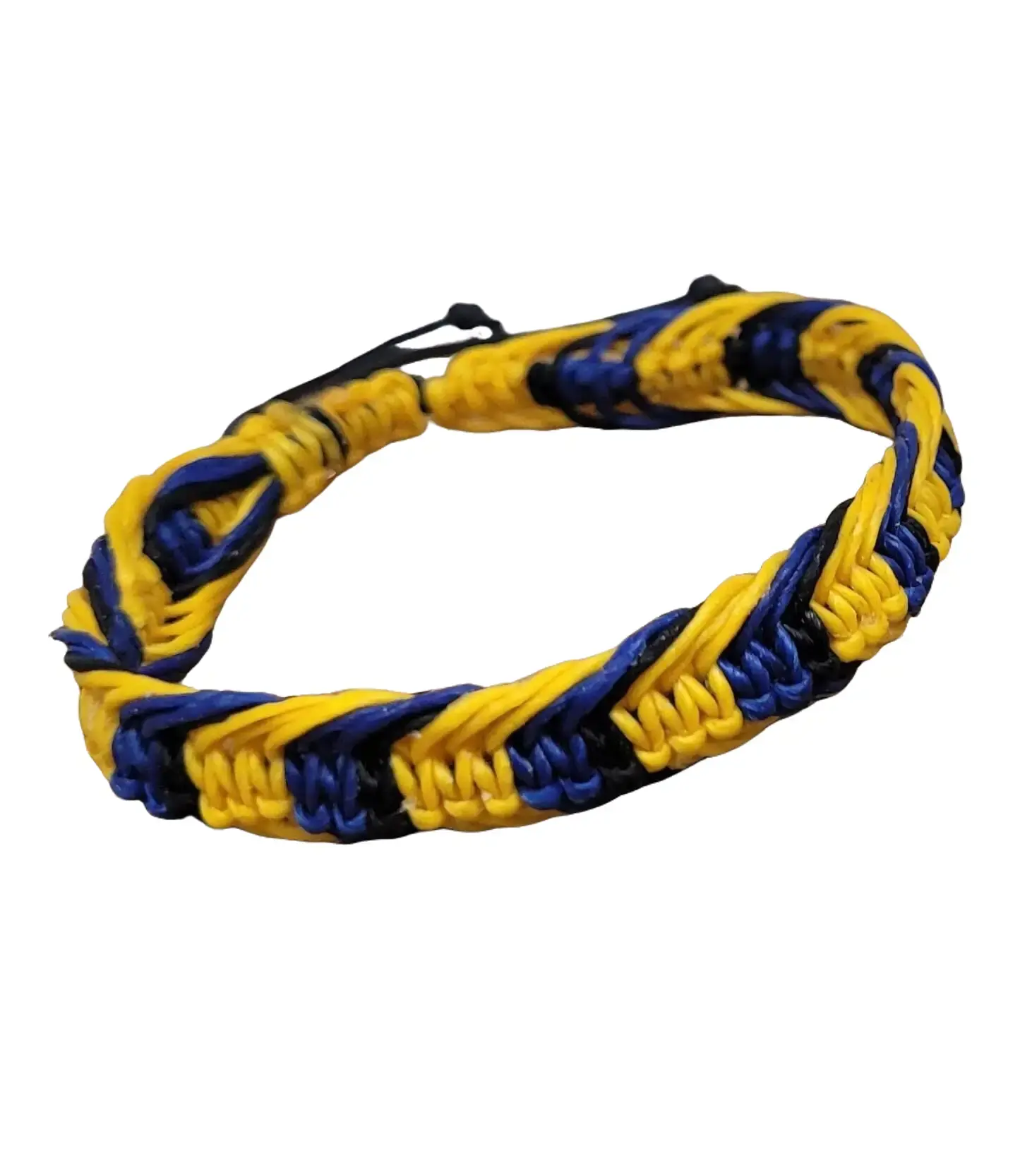 Yellow Blue Braided Bracelet Adjustable Unisex Sports Bracelet Gym bracelet Team Colors Bracelet Sliding Knot Cord Bracelet Casual Everyday Jewelry