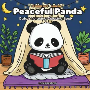 Peaceful Panda: Panda Coloring Book for Adults and Teens, Cute, Cozy, and Bold Easy Calming Scenes to Relieve Stress and Relax, Paperback