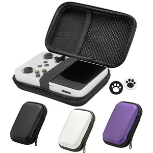 Eva storage bag R36s storage compartment with 2 gamecontroller covers, digital products, retro game consolecarrying bag, suitable for RG35XX R35S Miyoo Mini Plusgame accessories Storage Box Compatible with Headphones, Data Cables and Chargers