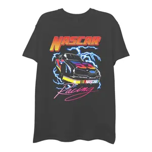 Nascar Racing Lightning TShirt, Retro Neon Race Car Graphic with Electric Design,Unisex Fit for Men Women Racing Fans, Perfect Gift for Motorsport Lovers