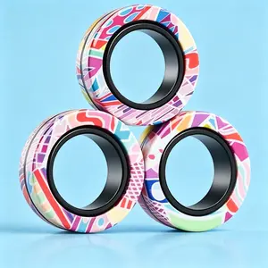 3-Pack Magnetic Ring Fidget Spinners, Anxiety Relief Sensory Therapy Gadgets for Kids Ages 8-13, Ideal Party Favors & Christmas Stocking Stuffers