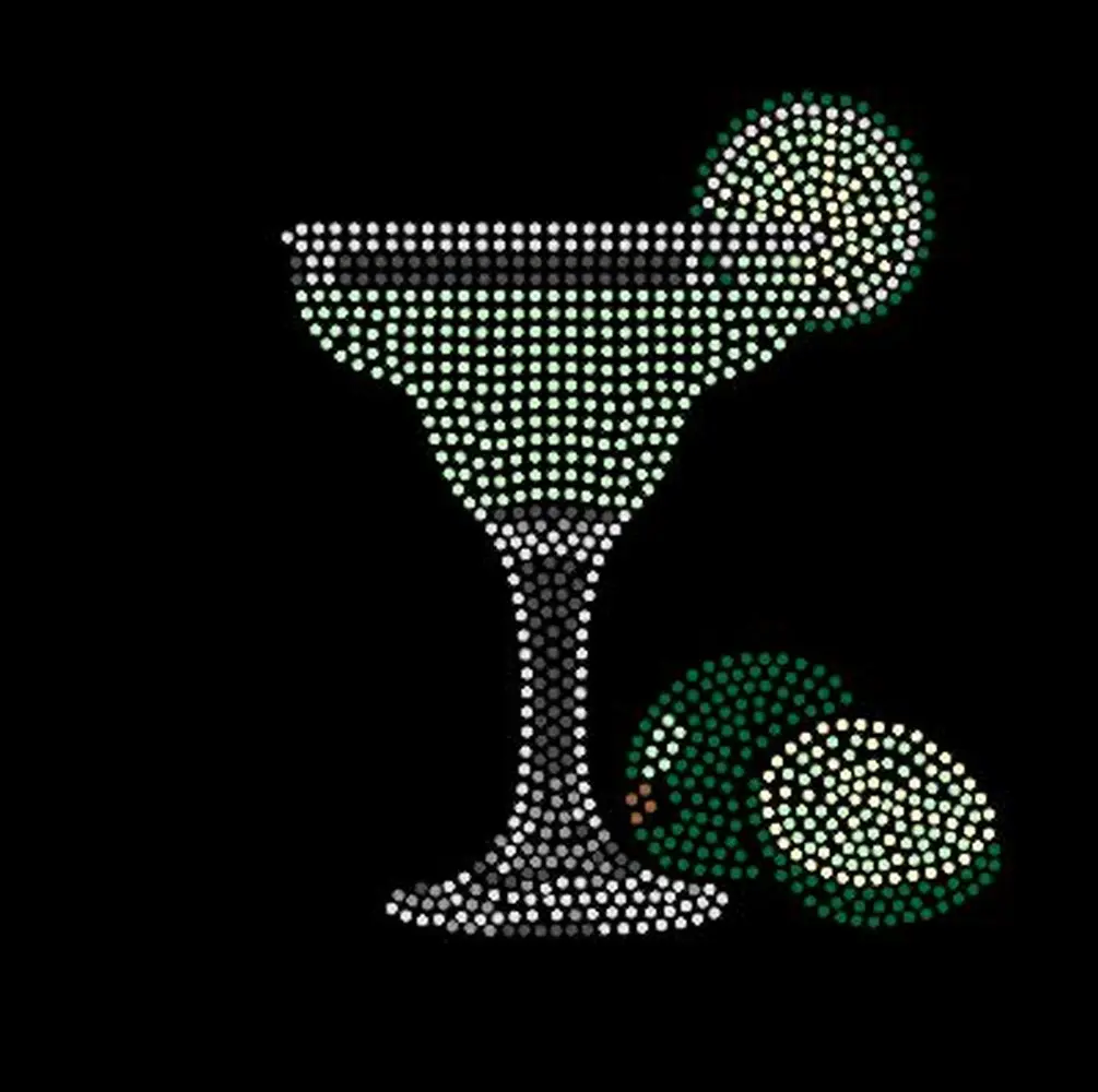 Rhinestone Margarita Bling T-shirt by Fat Cats Design