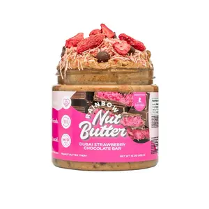 STRAWBERRY DUBAI Chocolate Nut Butter Hazelnut Nutella Freeze Dried Strawberries Milk Chocolate Chips Pistachio Cream Kataifi