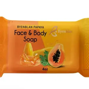 Byenblan Papaya Face & Body Soap 4oz - Natural Papaya Extract for Gentle Cleansing and Hydration