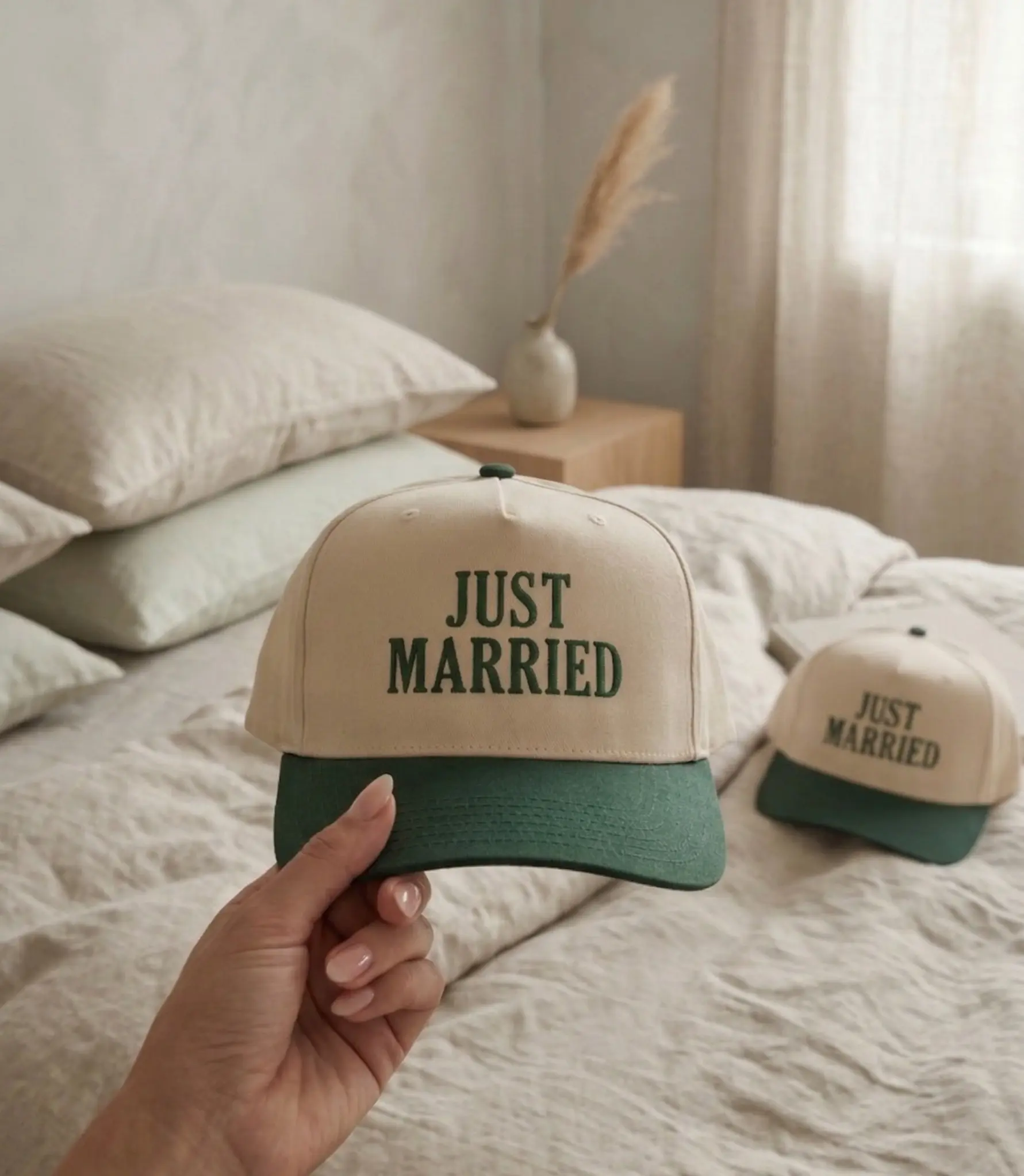 Just Married Hat, Honeymoon Cap for Bride and Groom, Bachelorette Party Gift, Wedding Gift, Embroidered Bridal Baseball Hat, Engagement Gift