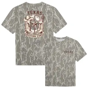Texas Western Icon Tee, Faded Camo Cowboy Boots and Hat Graphic, Vintage Style Texas Pride Camo Tee, Outdoor Lifestyle T-shirt, Hunting Apparel, Vintage Style Graphic