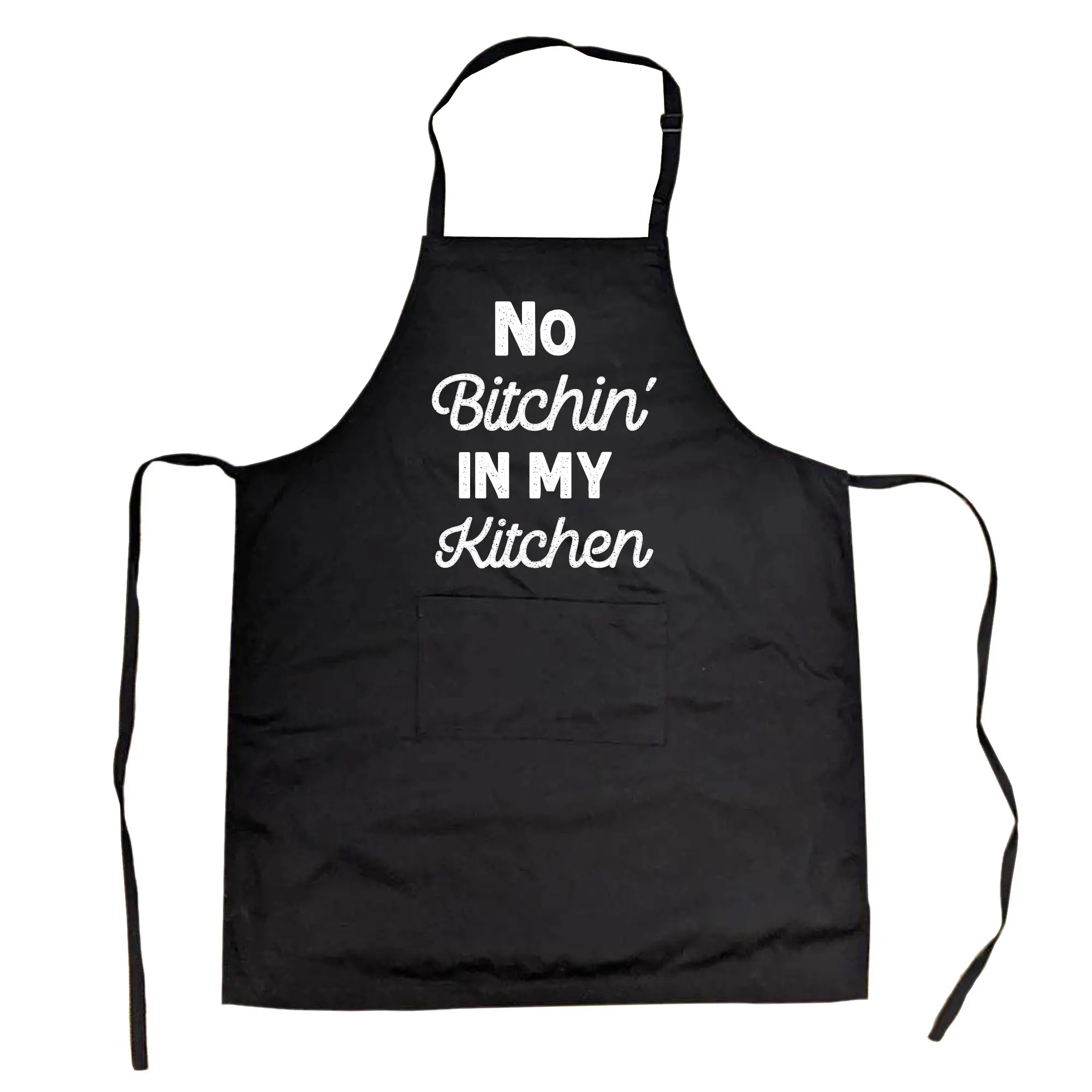 Cookout Apron No Bitchin In My Kitchen Grilling Baking Cooking Gift for Her Mom Funny Aprons Adjustable Household Items Graphic Print Funny Food Cover Grilling Apparel for Men Black
