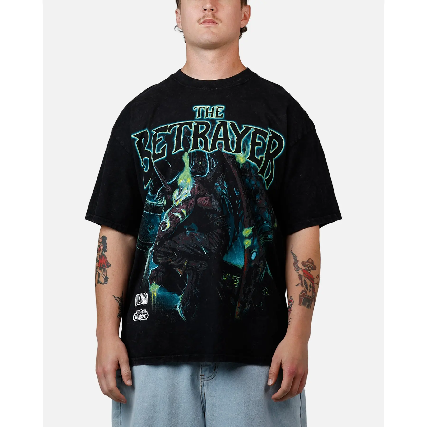 73Studio X World of Warcraft: The Betrayer V2 T-Shirt Black Acidwash