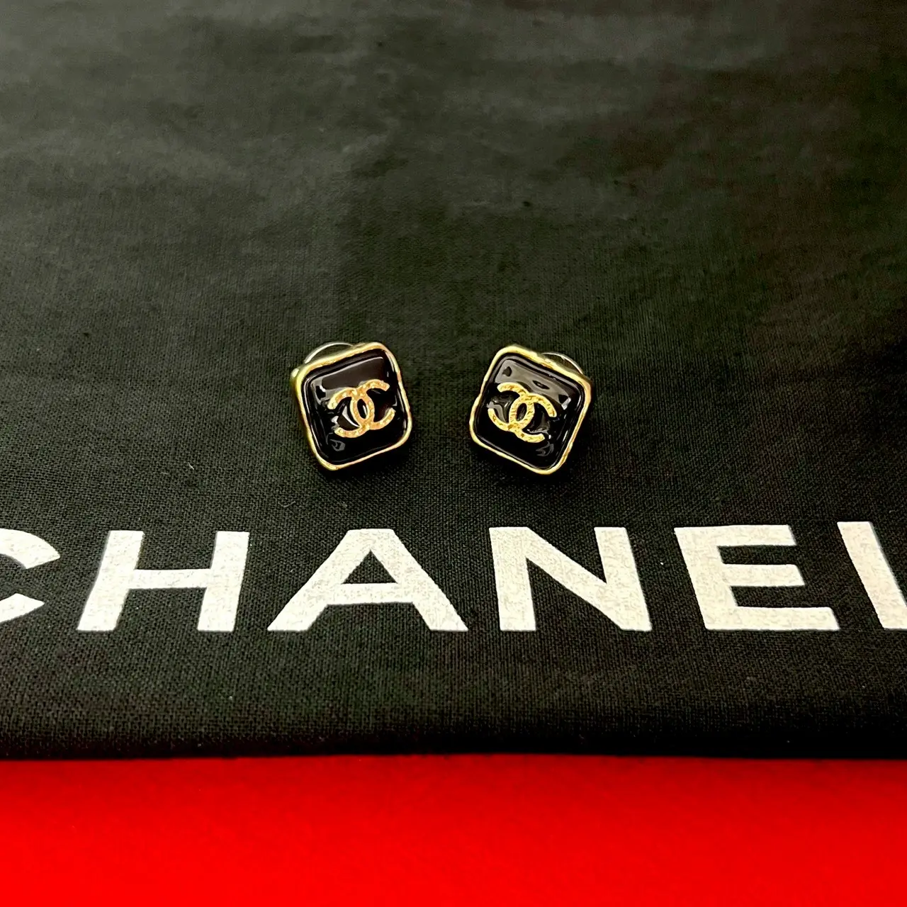Pre-owned CHANEL Stainless Small Leather Goods Coco Mark Earrings