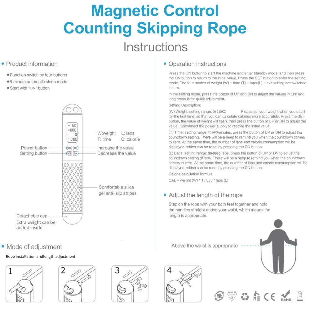 Small Room Optimized Skipping Rope, LCD Activity Tracker Cordless Weighted Design for Minimal Indoor Noise