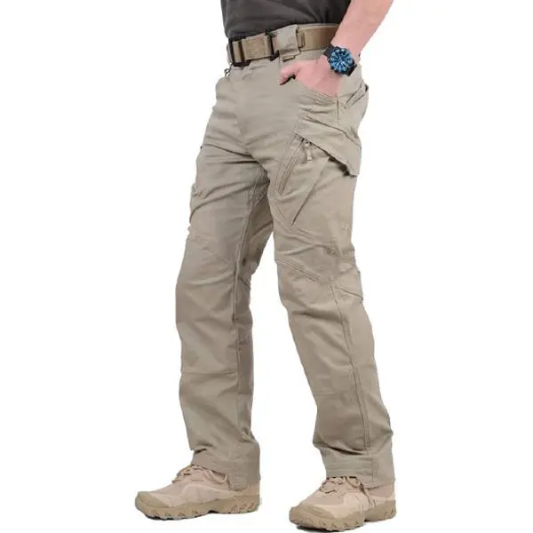Men's Plaid Cargo Pants for Hiking & Work, Tactical Style in a Stretchy Knit Fabric, Lightweight & Wear-Resistant with Multiple Pockets, Men's Work Pants, Hiking Pants