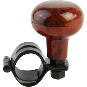 Woodgrain Steering Wheel Spinner Knob | Universal Fit for All , , Semis, , , Golf Carts |  Power Handle Accessory