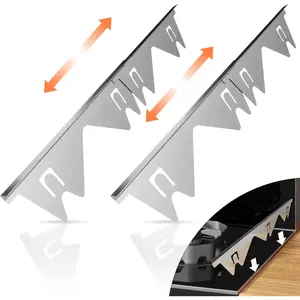 SAGAETR Stainless Steel Stove Covers (2PCS), Oven Counter Side Gap Filler, Range Trim Kit, Easy Clean and Heat Resistant, Adjustable Length 13.8" to 27.5"