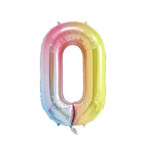 Rainbow Gradient Colorful Number Balloon Foil Balloon F07M1-77-0