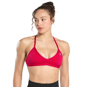 Gymshark American Style Sports Vest, Women's Slim Fit Backless Cami Bra, High Stretch Fitness Sports Bra, Trendy Pilates Yoga Top