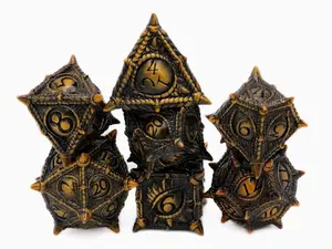 Dragon Eye Metal DnD Dice Set 7pcs Epic Dragon Eye Design Durable Metal Construction for Dungeons & Dragons RPG Games