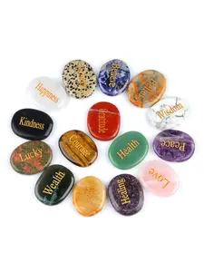 Natural Crystal Agate Carved Palm Stone, Healing Worry Stone, Spirituality Meditation Gift, Health & Mindfulness, Easter Ramadan Birthday