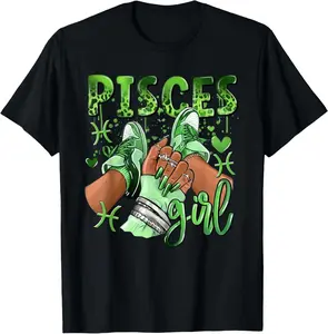 100% Cotton Pisces Girl Birthday Queen Women Sneakers Zodiac Sign T-Shirt