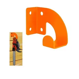 Heavy Duty Iron Metal Orange Chainsaw Hook, 50 lbs Capacity Garage Storage Hook for Garden Tool Organizing, 3 Screws, Labeling Support, 14x12x3 cm Space-Saving Home Organizer