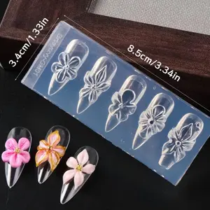 3D Flower Mold for Nail Art - Clear Plastic Design for Nail Art