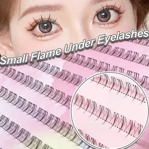 Self-Adhesive Small Flame Lower Eyelashes, 120pcs & 80pcs Glue-Free Fairy Lashes, 5mm Length, Non-Irritating, Easy to Apply