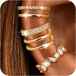 Ear Cuffs Non-Piercing Earrings for Women Cute Small Clip-On Cartilage Earring 14k Gold Plated Dainty Fake Piercings Earings