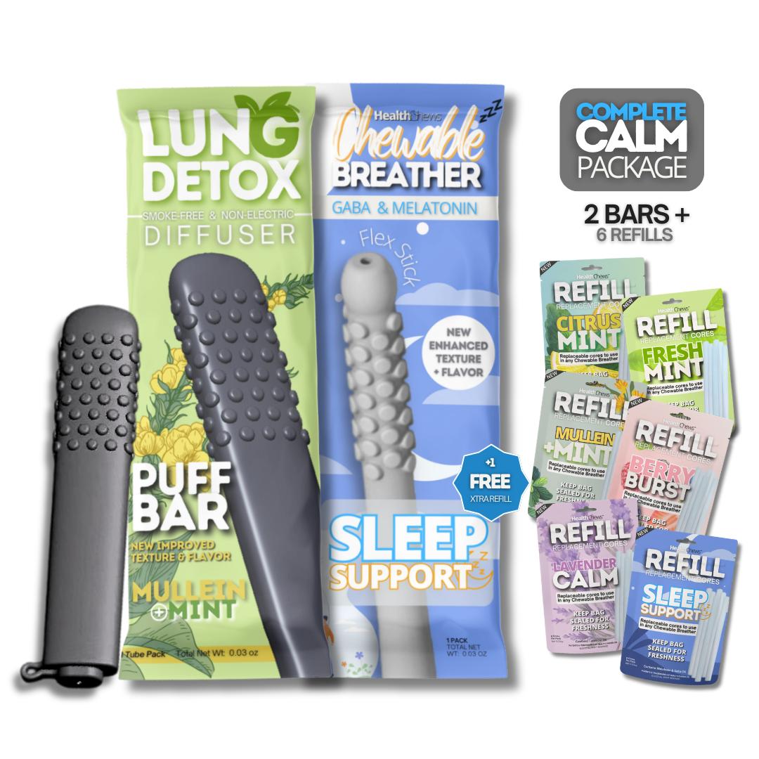 HealthChews Aromatherapy Essential Oils Pack with Reusable Breather Stick + Refill Cores for On the Go