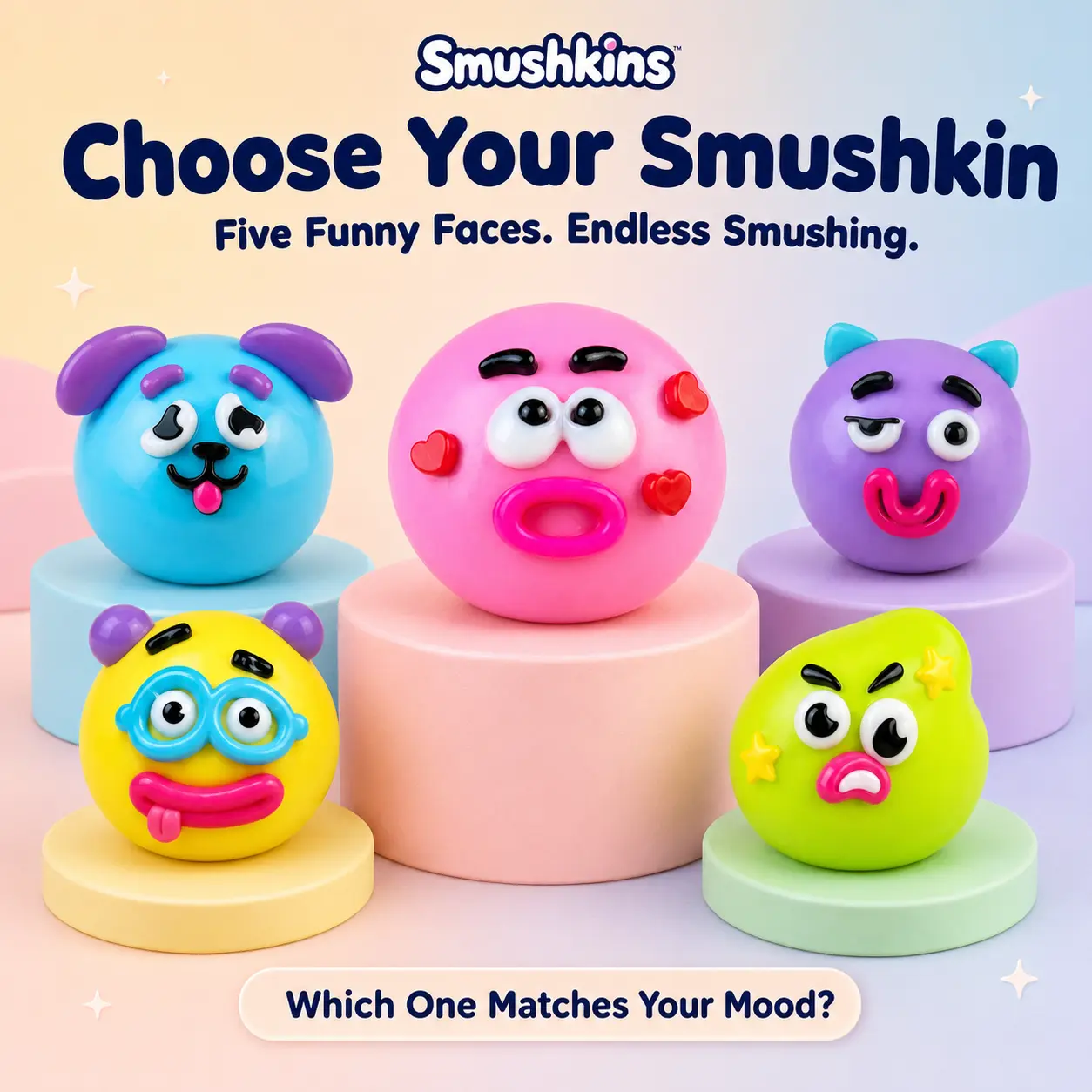 NEW Smushers Squishy-Curiosities Smushers Dog Face Swap Squishy,Soft Slow Rising Stress Relief For Stress & Anxiety Relief, Cute Dog Face Sensory Fidget For For Adults Anxiety Relief