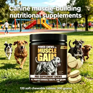 Dog muscle-building nutritional supplements, vitamins and supplements to promote muscle growth and development - the ultimate canine multivitamin for all breeds and ages - 120 tablets