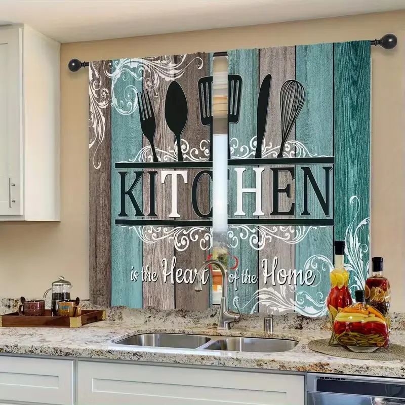 Kitchen Set, Modern Design, Durable Polyester Fabric, Ideal for Kitchen Living Room Bedroom Decor, Fresh Style Dining Decoration, Interior Decoration Accessories, Home Decoration Curtain, Kitchen Curtains, Home Decorative Curtain