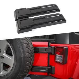Carbon Fiber Look Tailgate Hinge Cover for 2007-2018 Jeep Wrangler JK & Unlimited High-Quality ABS Material UV & Scratch-Resistant Coating Easy DIY Installation Rear Auto Interior Accessories