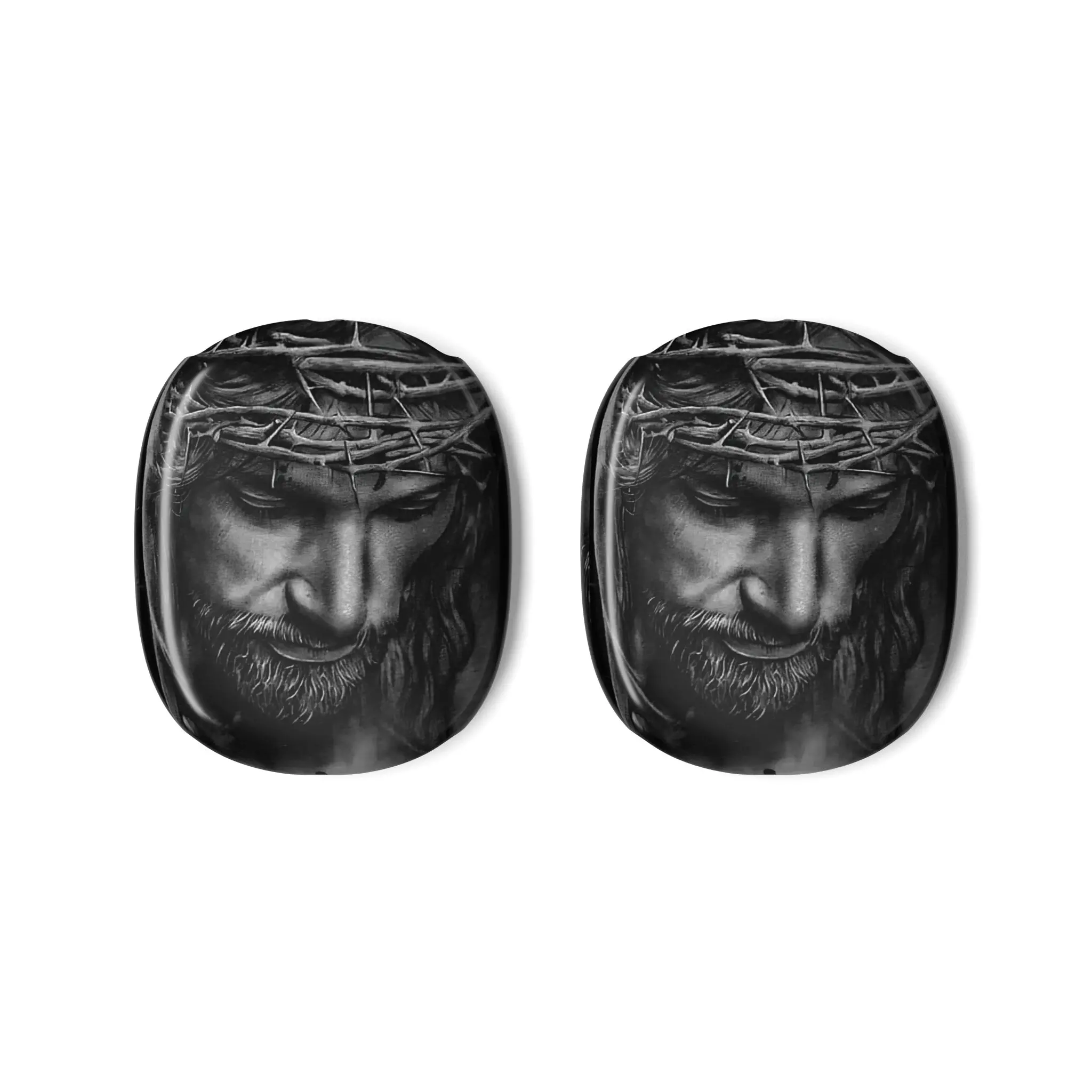 Christian Aesthetic Jesus Cross Pattern AirPods Max Case, Soft Silicone Shockproof Audio Headphone Cover, Compatible with AirPods Max